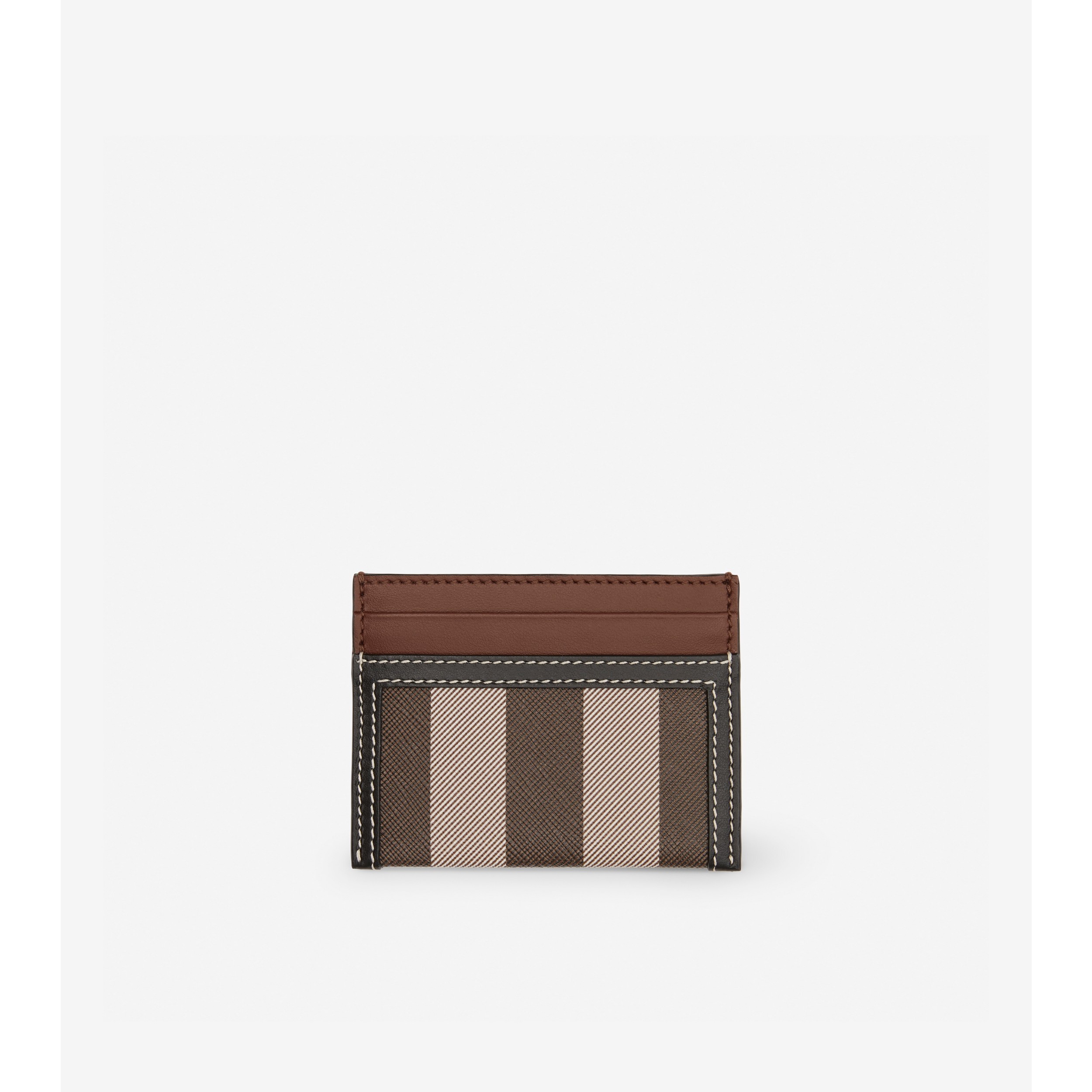 Check and Two-tone Leather Card Case in Dark Birch Brown - Women |  Burberry® Official