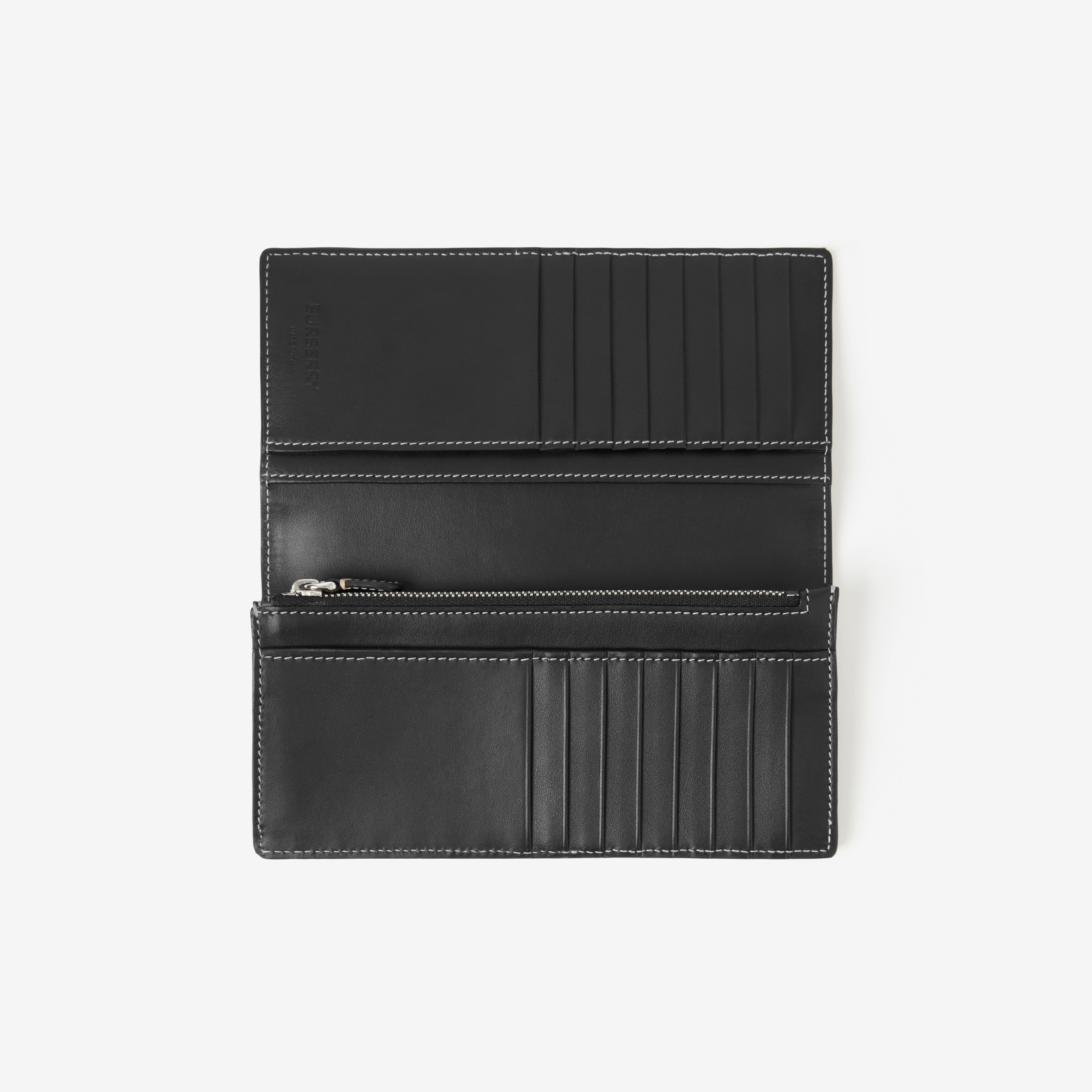 Check Continental Wallet in Dark Charcoal Blue - Men | Burberry® Official - 4