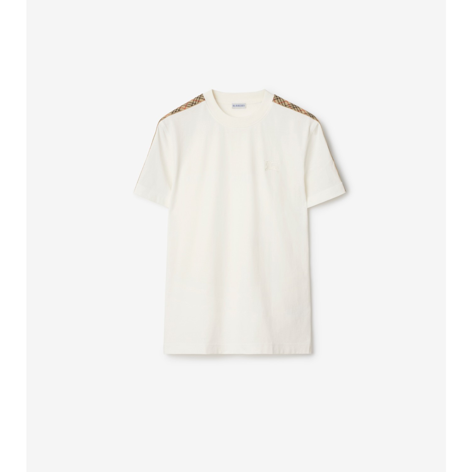 チェックトリム コットンTシャツ