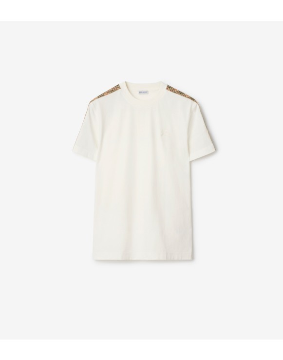 Check Trim Cotton T-shirt