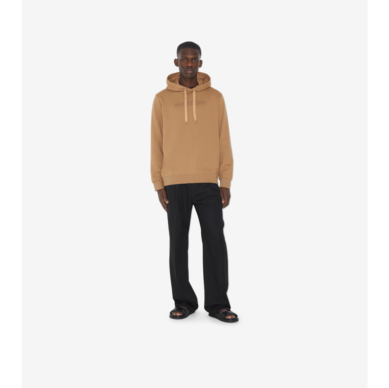 Brown Men Cotton Hoodie