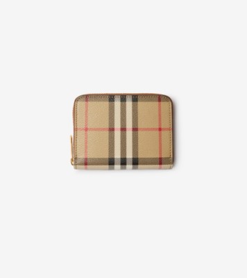 Burberry haymarket zip around wallet best sale