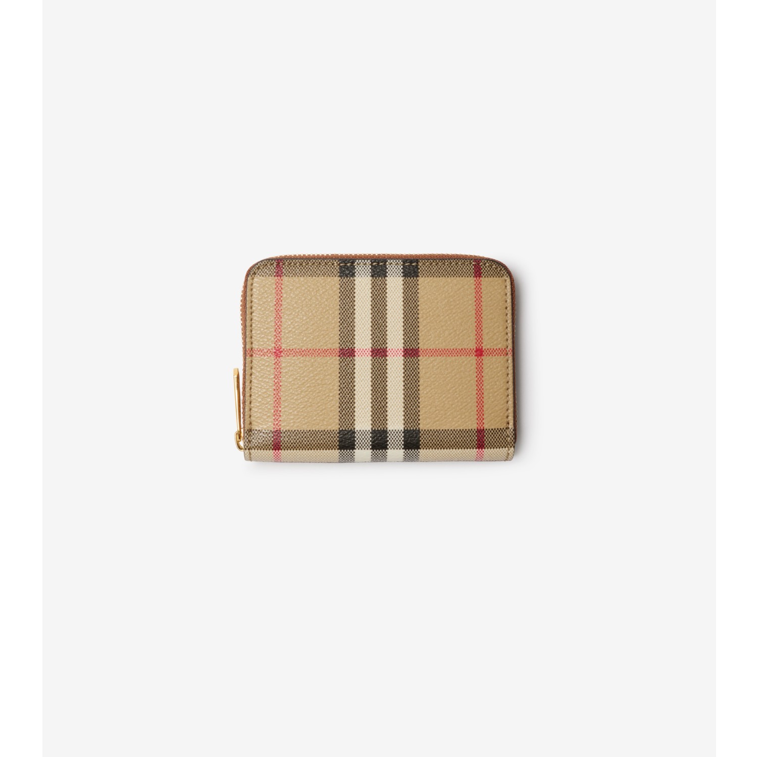 Small Check Zip Wallet in Archive beige Women Burberry Official