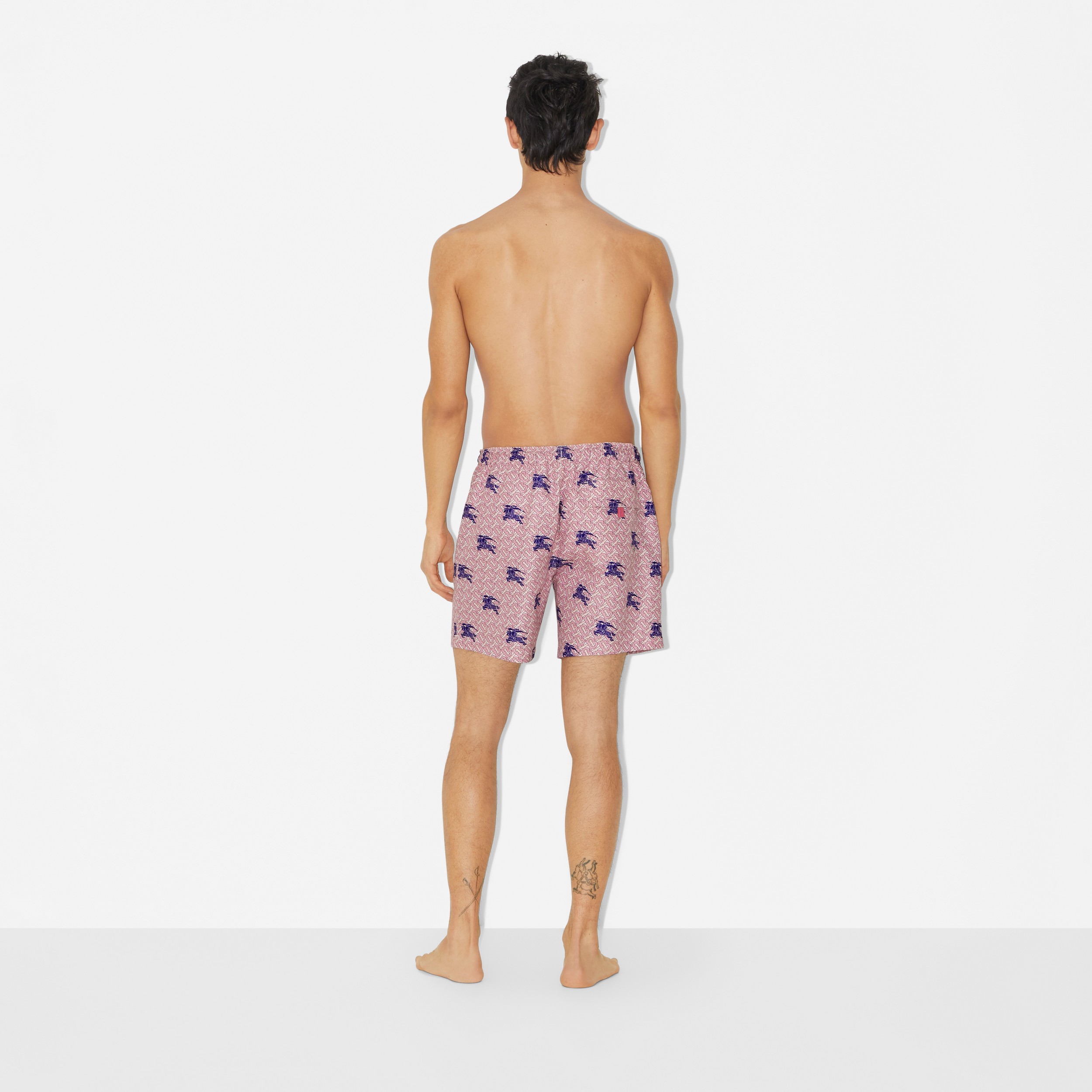 EKD Monogram Drawcord Swim Shorts in Deep Amethyst - Men | Burberry® Official - 4