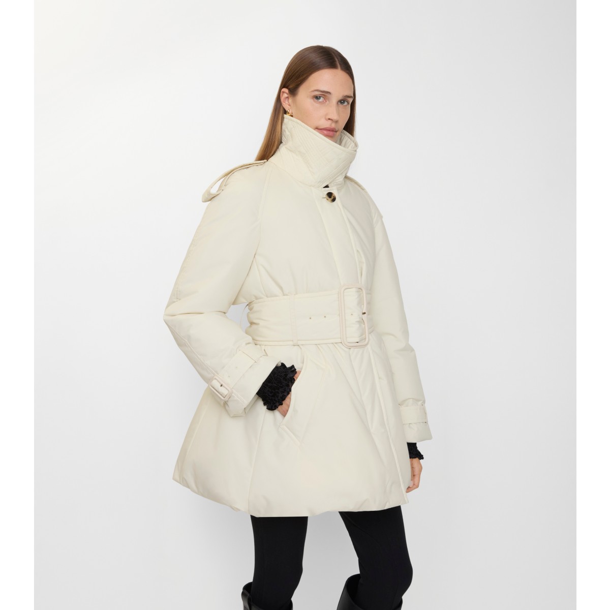  Check Belted Berryhill Padded Car Coat