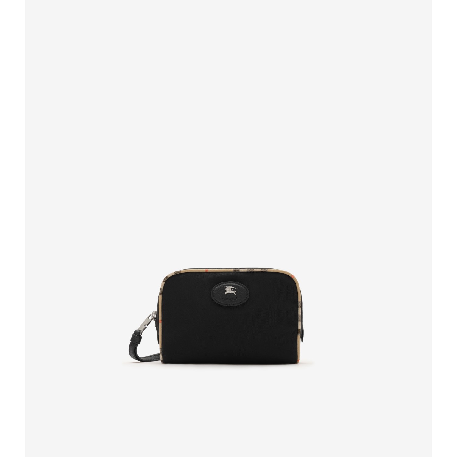 Small Check Trim Travel Pouch