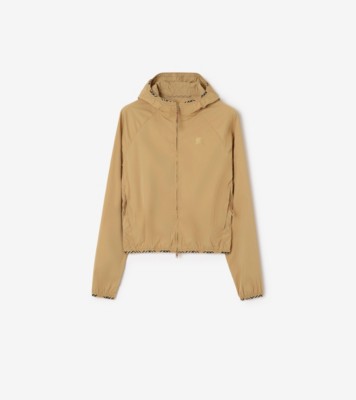 Stretch Nylon Hooded Jacket in Beige - Women | Burberry® Official