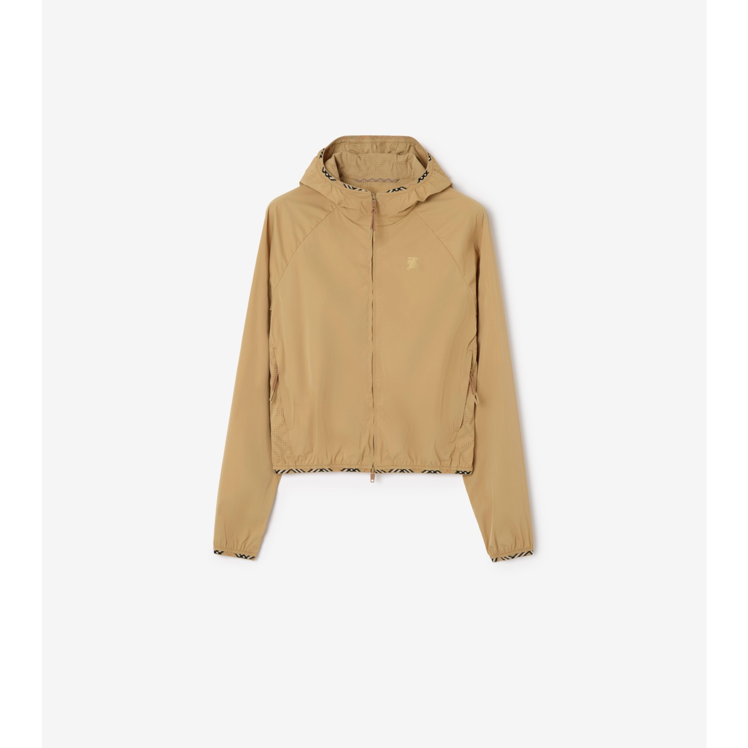 Giacca con cappuccio in nylon stretch