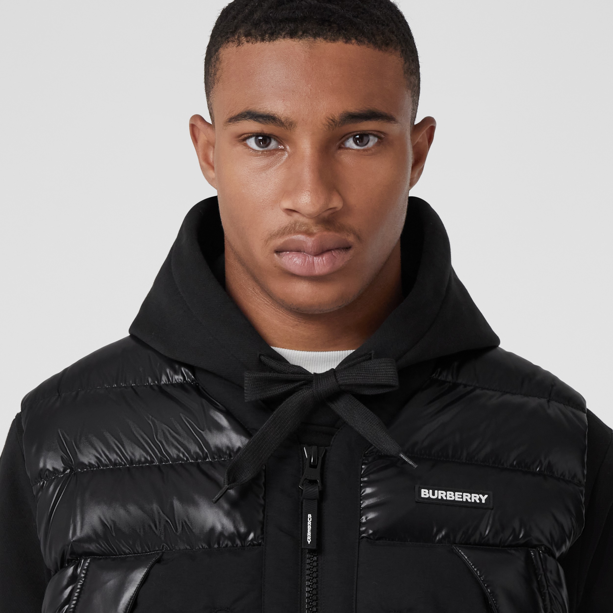 Logo Print Nylon Puffer Gilet in Black - Men | Burberry® Official - 2