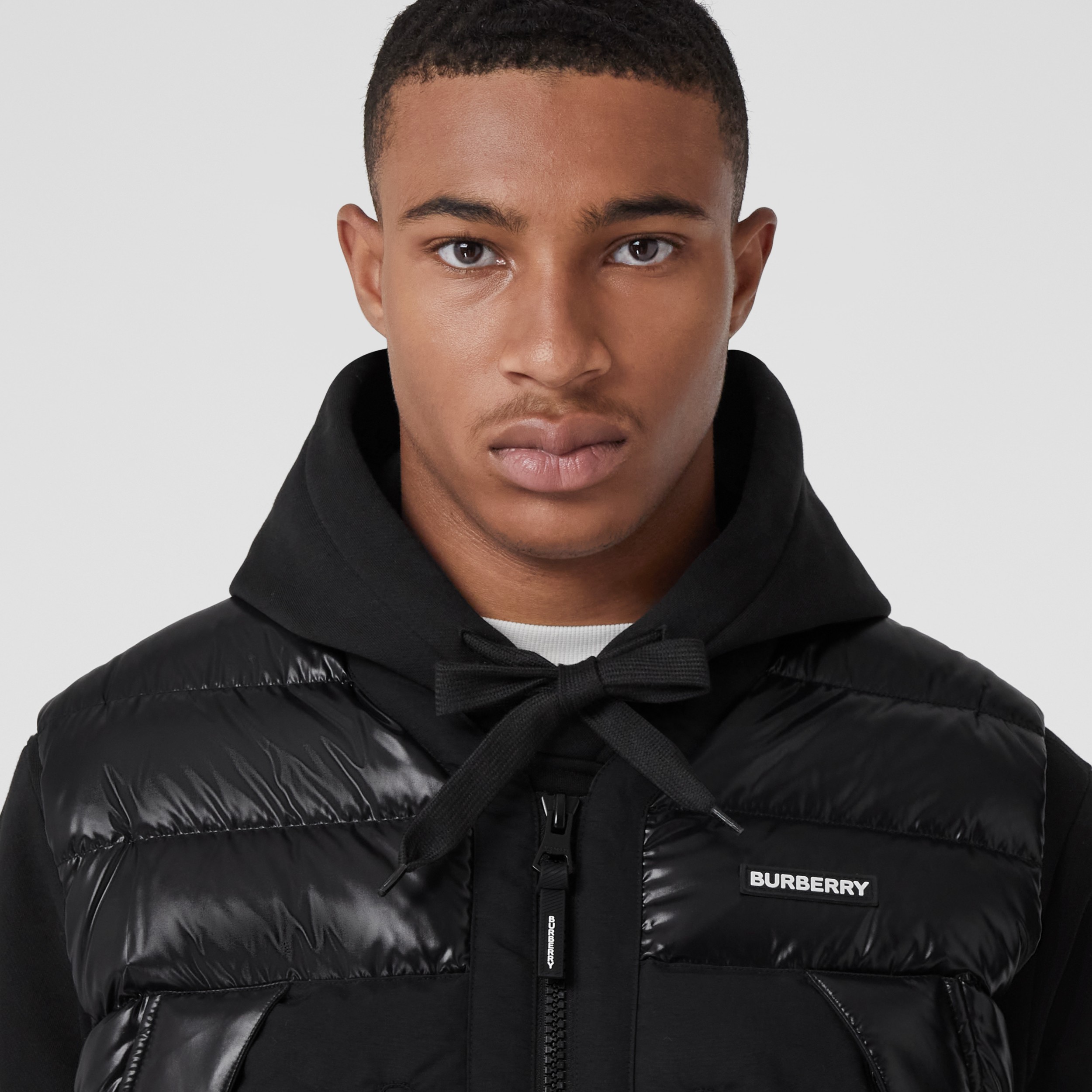 Logo Print Nylon Puffer Gilet in Black - Men | Burberry® Official