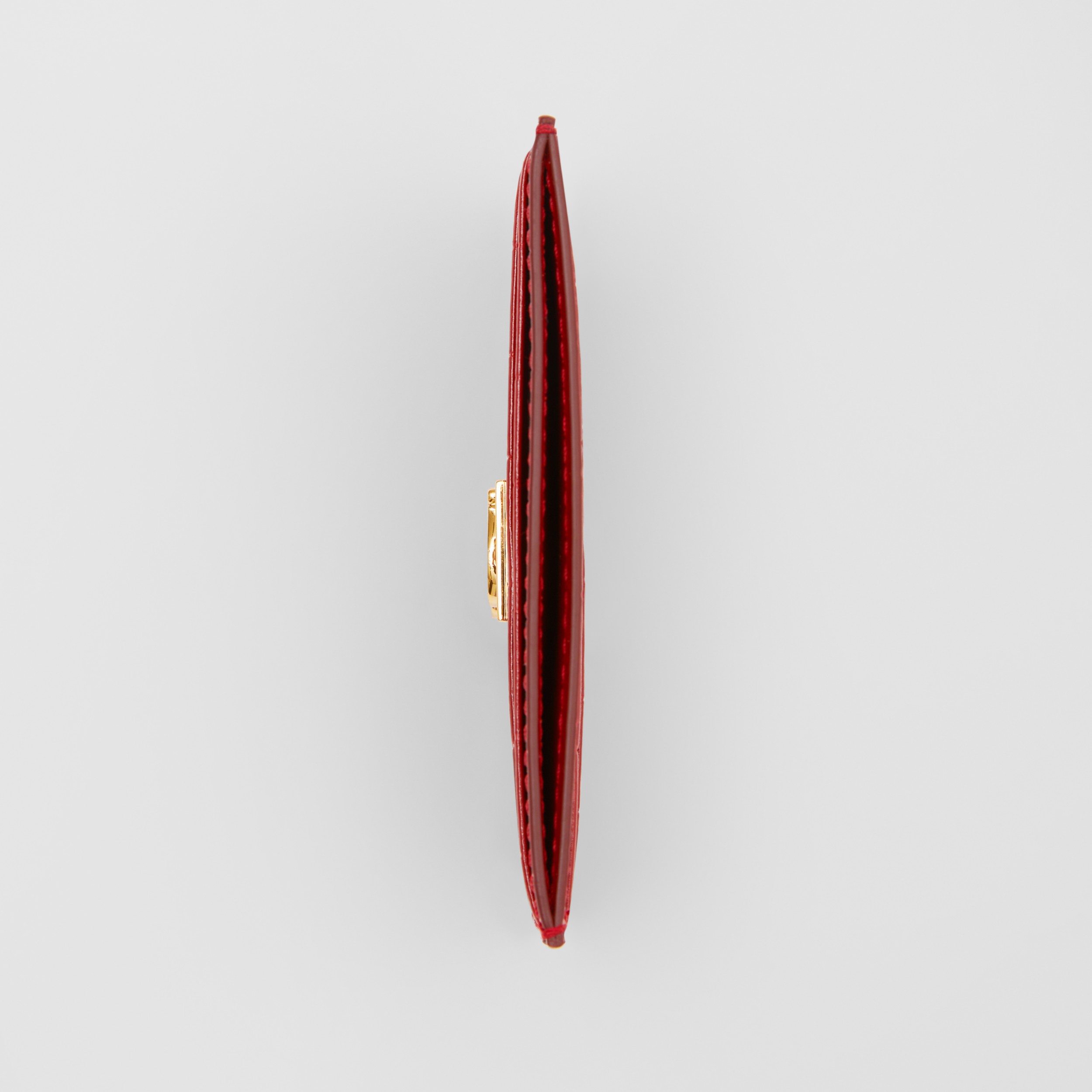 Embossed Leather TB Card Case in Dark Carmine - Women | Burberry® Official - 3