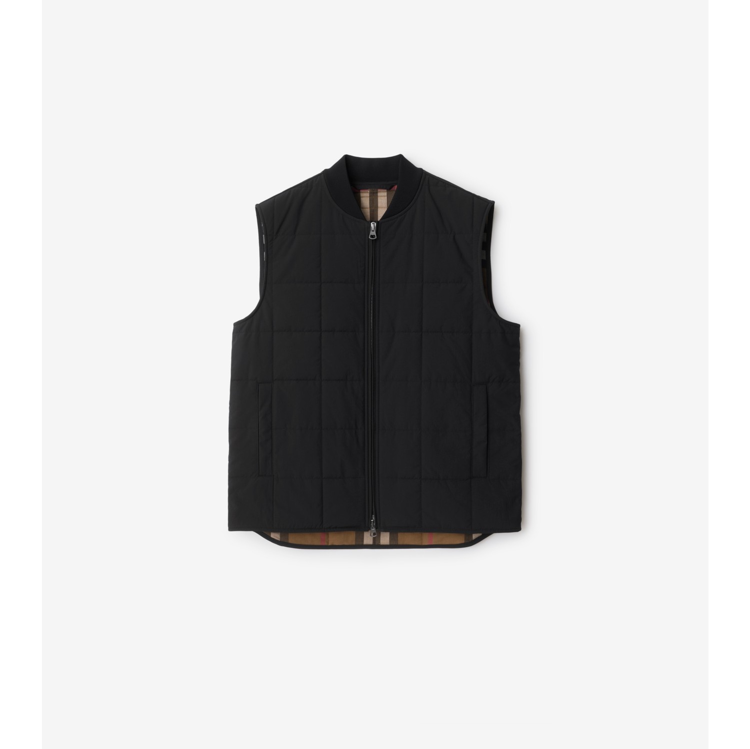 Quilted Gilet in Black Men Burberry Official