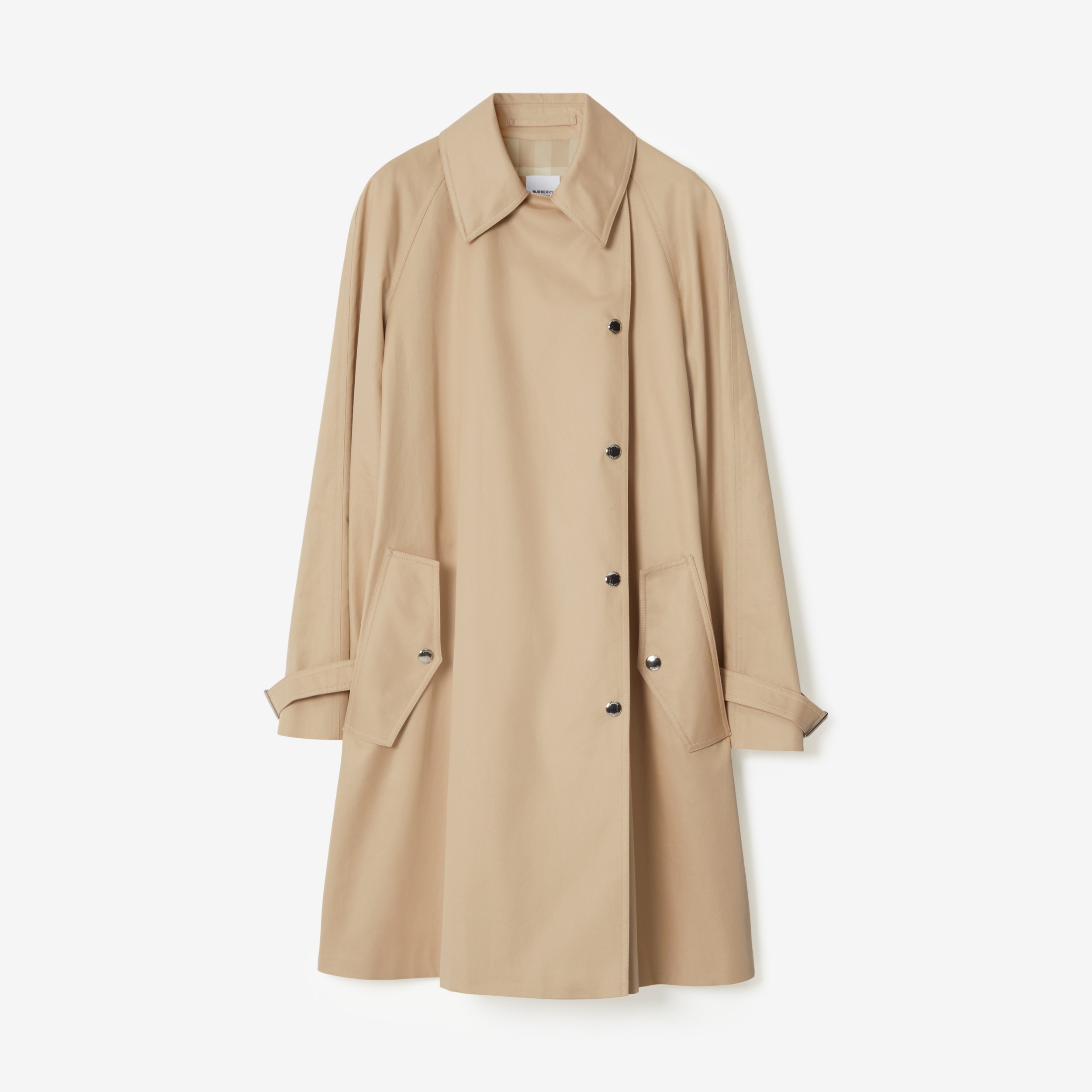 Abrigo tres cuartos en algodón de gabardina con cordón ajustable (Rosa  Beige Suave) - Mujer | Burberry® oficial