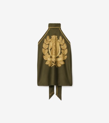 B Crest Silk Scarf Top in Marsh green | Burberry® Official