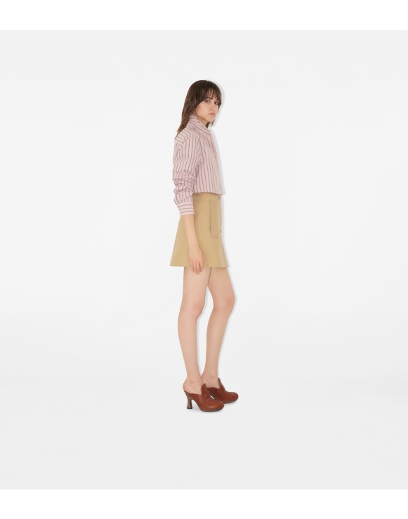 Bonded Gabardine Trench Mini Skirt