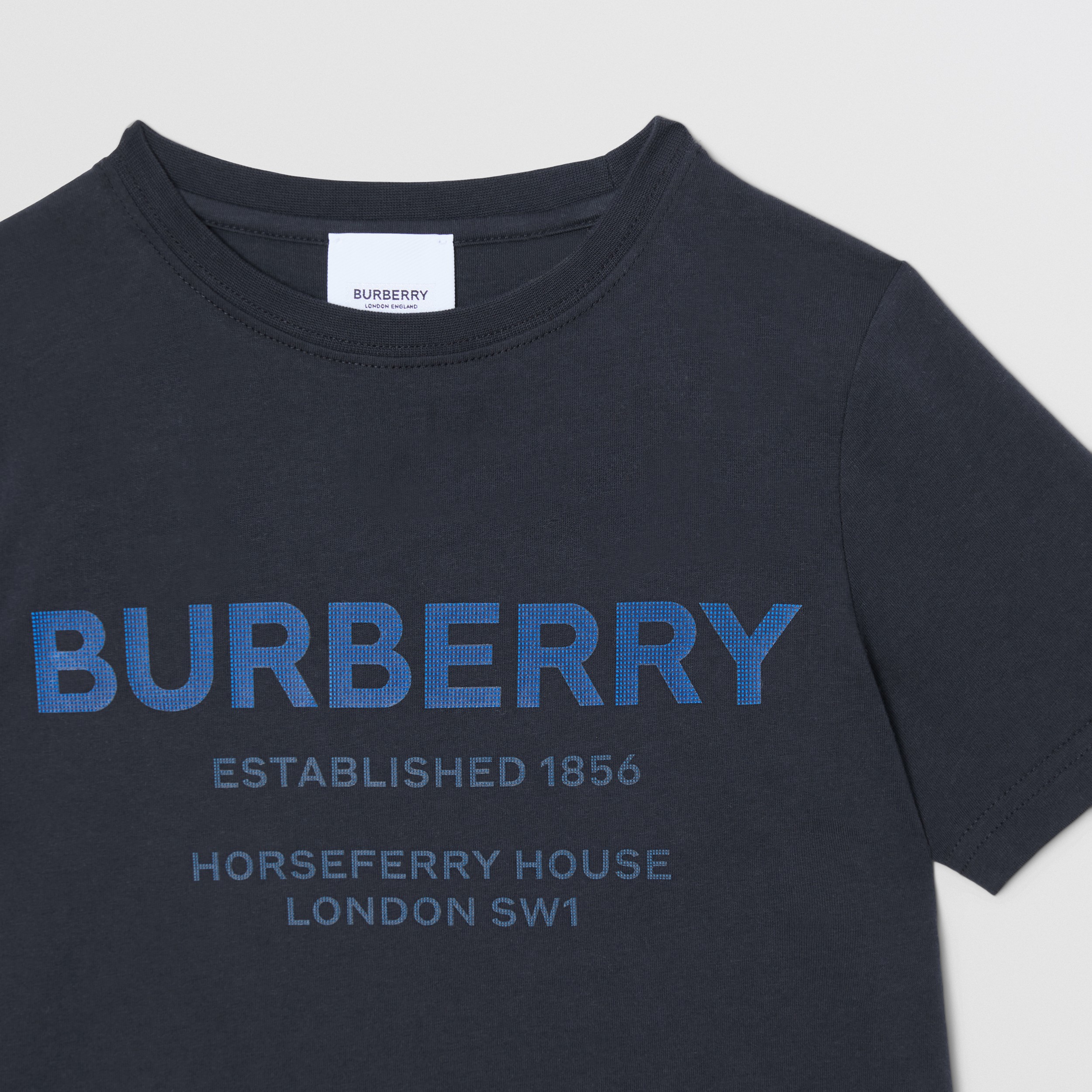 Horseferry Print Cotton T-shirt in Midnight | Burberry® Official - 4