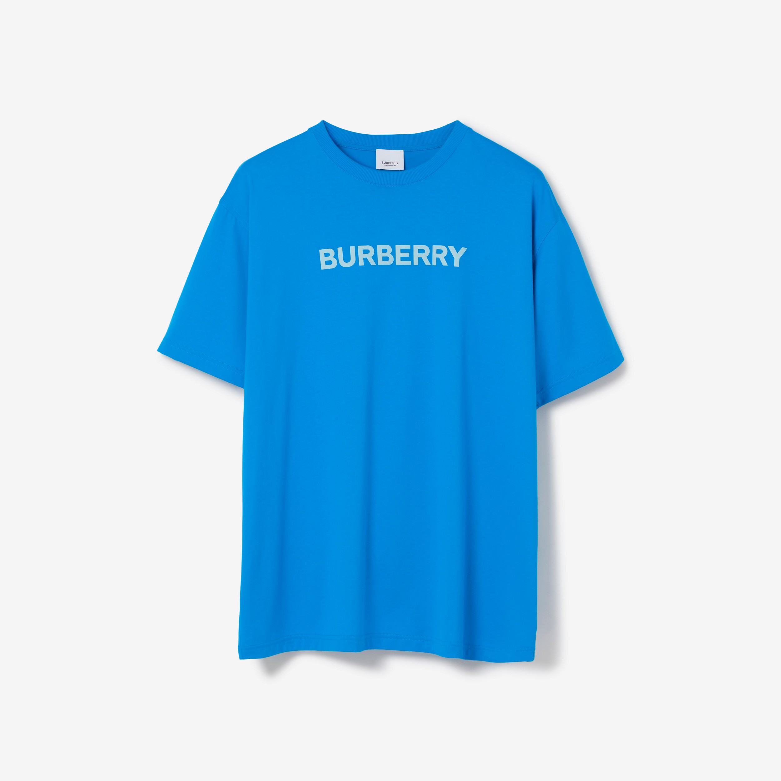 Logo Print Cotton Jersey T-shirt in Vivid Blue - Men | Burberry® Official - 1