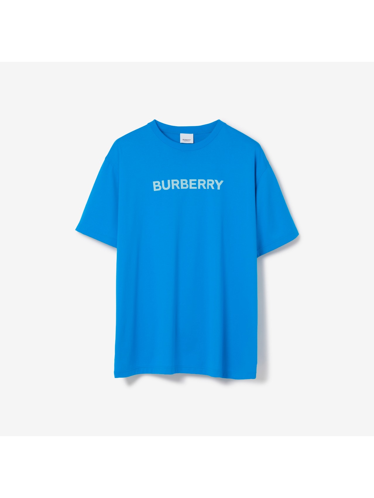 Logo Print Cotton Jersey T-shirt in Vivid Blue - Men | Burberry® Official