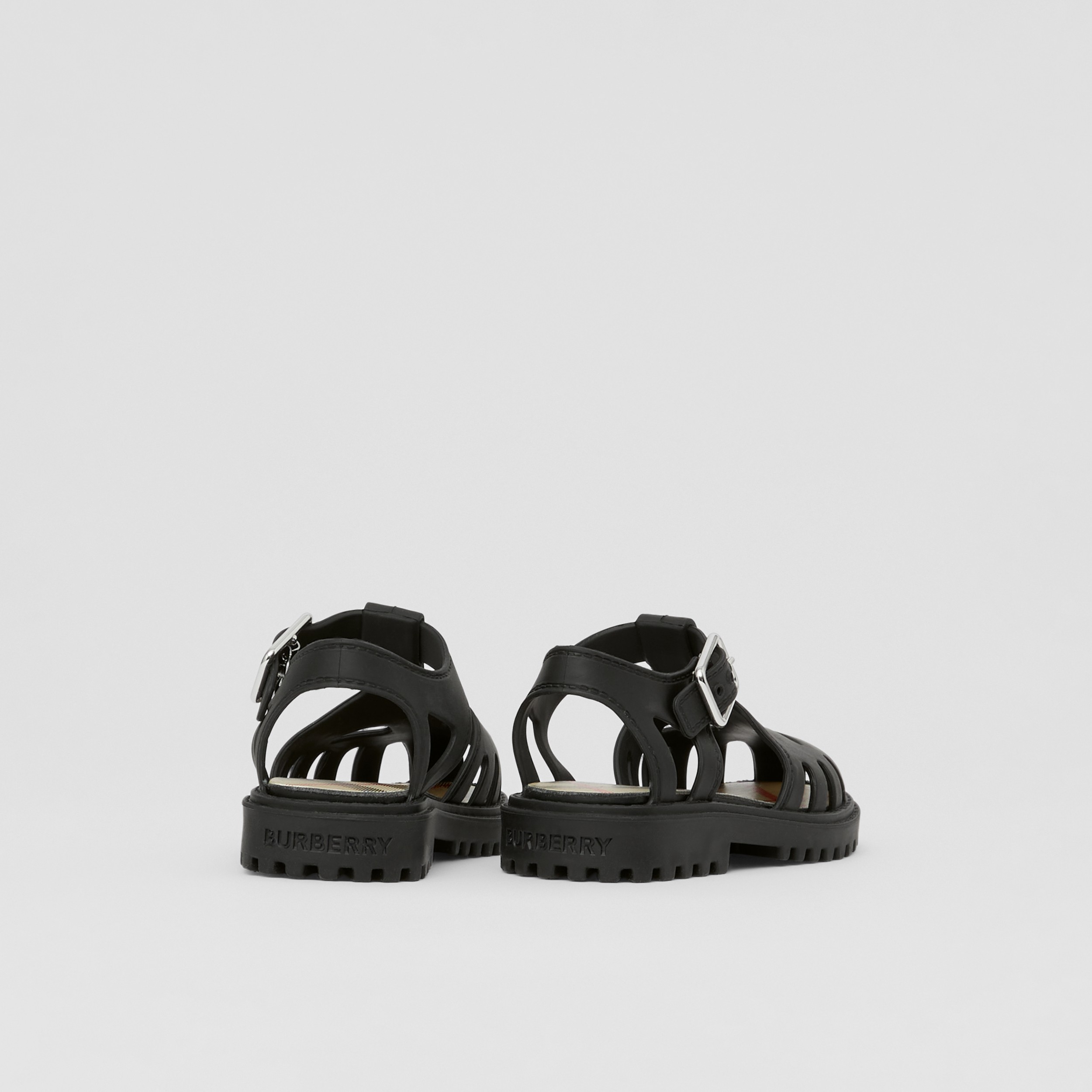 Vintage Check-lined Rubber Sandals in Black - Children | Burberry® Official