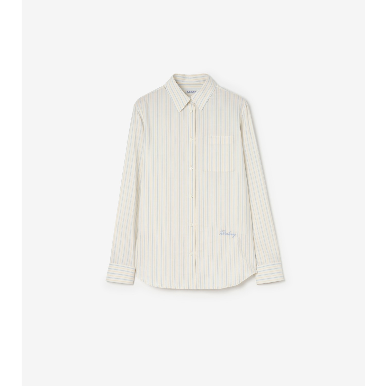 Classic Fit Striped Silk Cotton Shirt