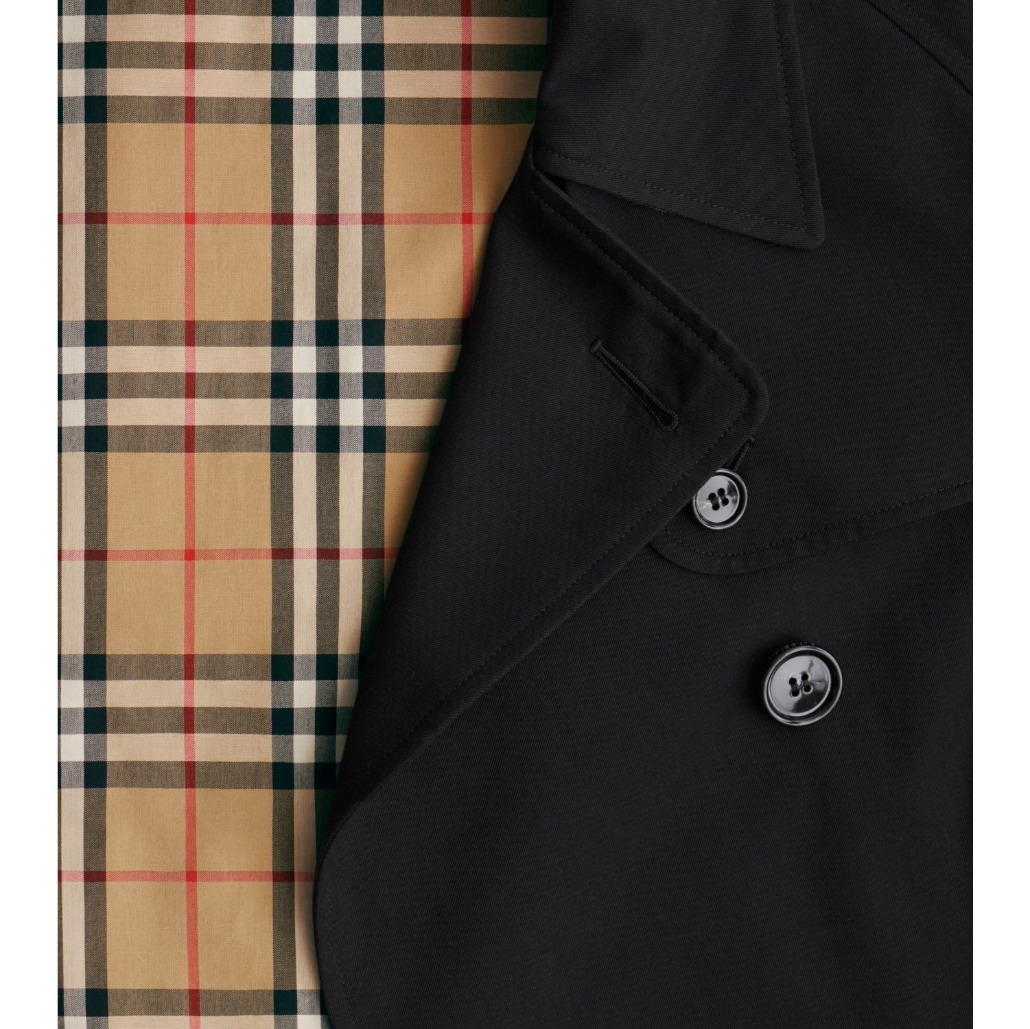 Cropped Gabardine Mayfair Trench Jacket in Black - Women | Burberry® Official