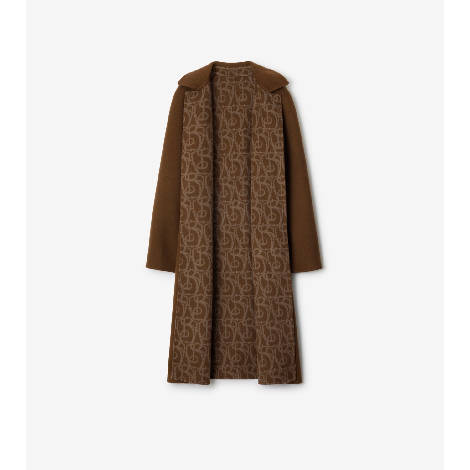 Wool Cashmere Wrap Coat in Tor/canvas - Women, Silk | Burberry® Official