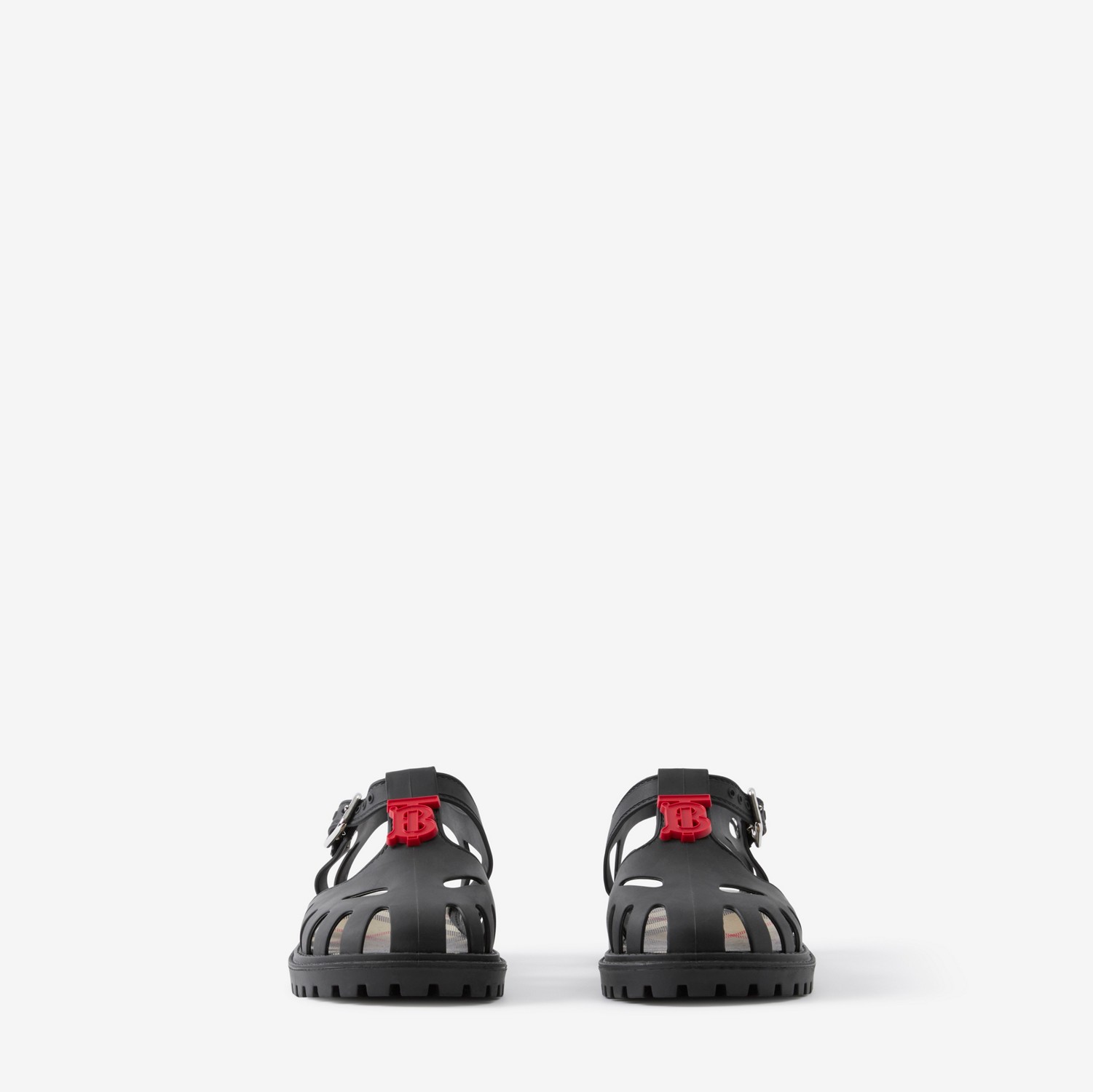 Sandálias de borracha com monograma (Preto) - Crianças | Burberry® oficial