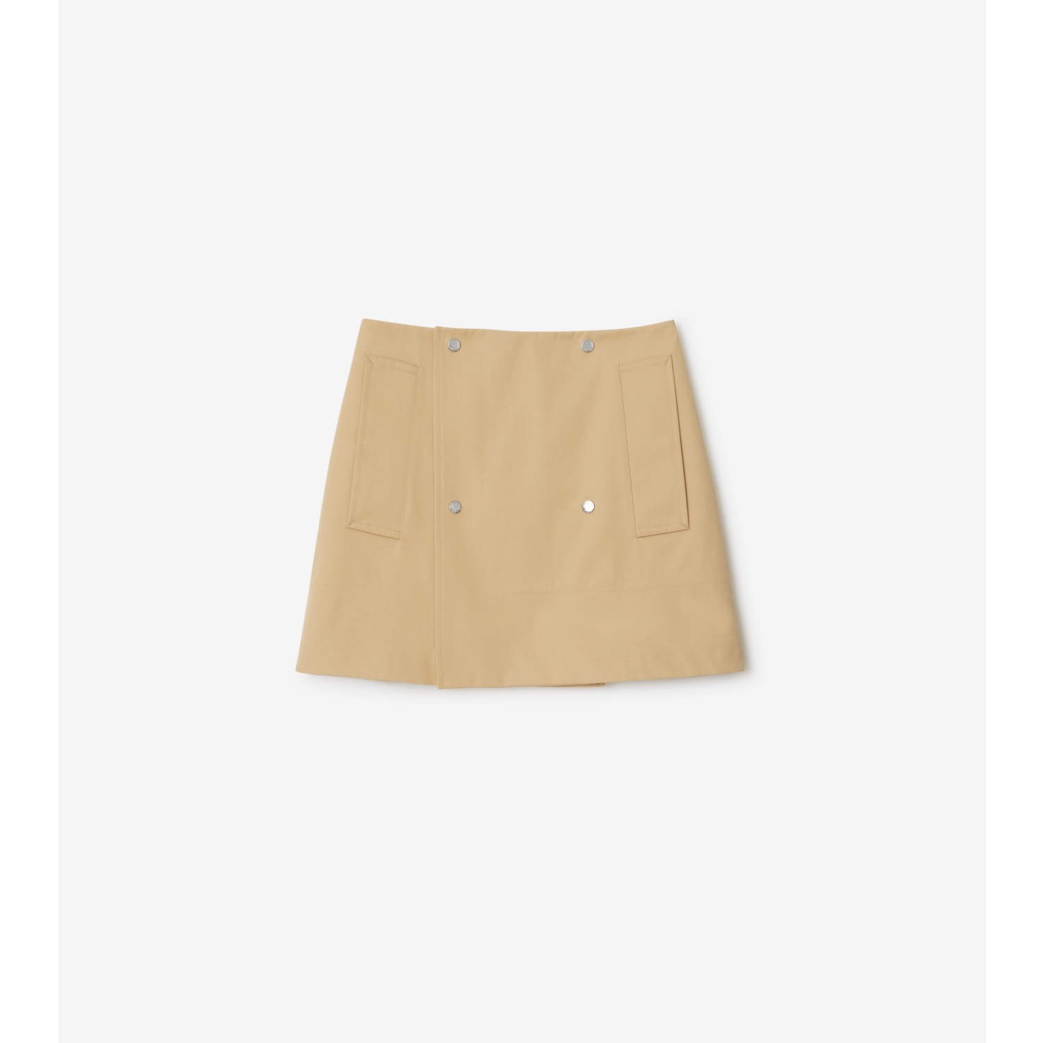 Minijupe trench en gabardine liée