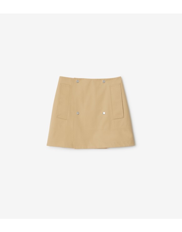 Bonded Gabardine Trench Mini Skirt