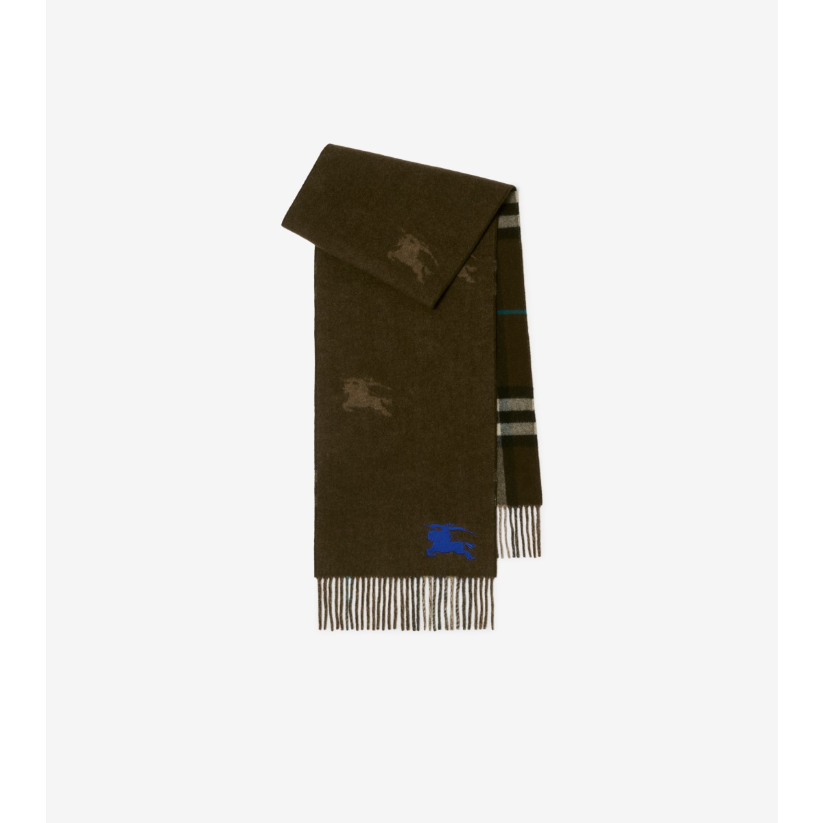 Shop Burberry Reversible Check Cashmere Scarf In Snug