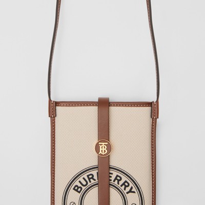 Logo Graphic Canvas Anne Phone Case with Strap in White/tan - Women |  Burberry® Official