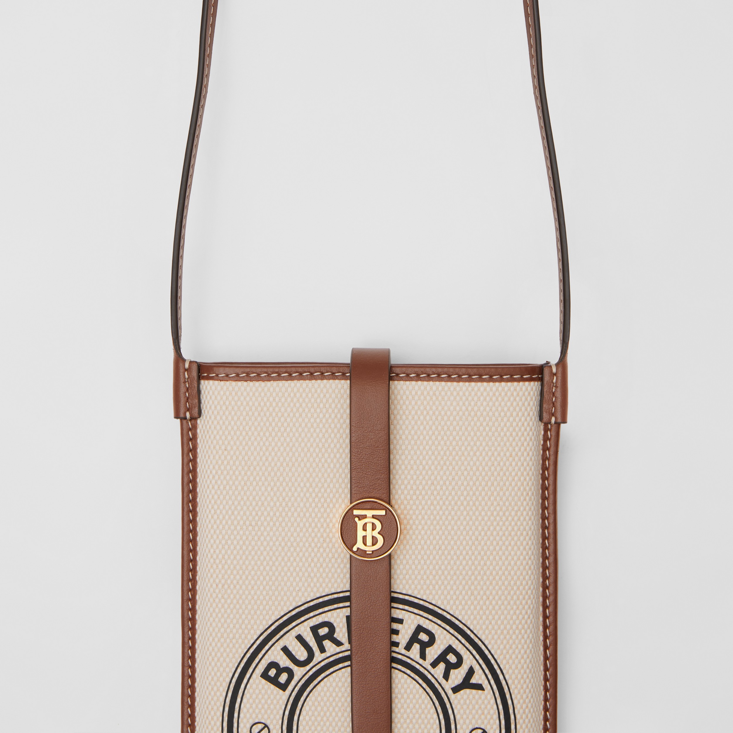 Logo Graphic Canvas Anne Phone Case with Strap in White/tan - Women | Burberry® Official - 2