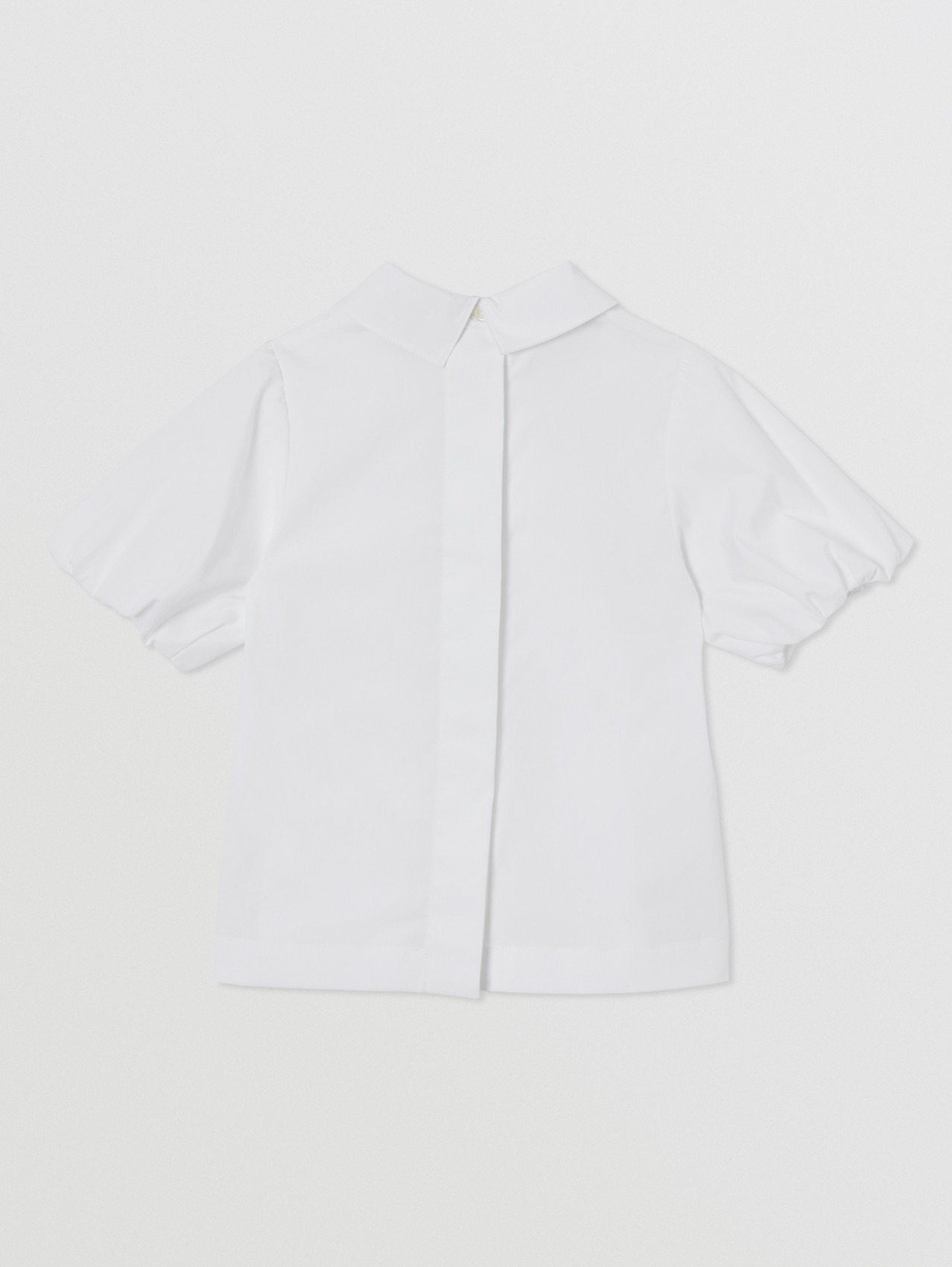 Blusa en algodón elástico con monograma (Blanco)