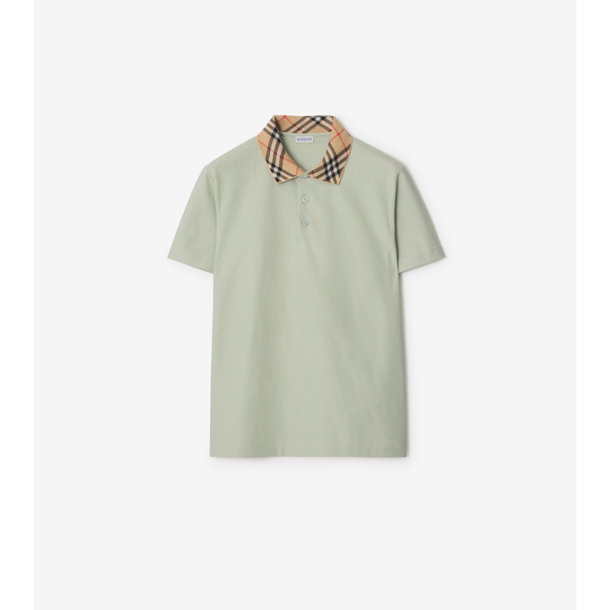  Check Collar Cotton Polo Shirt