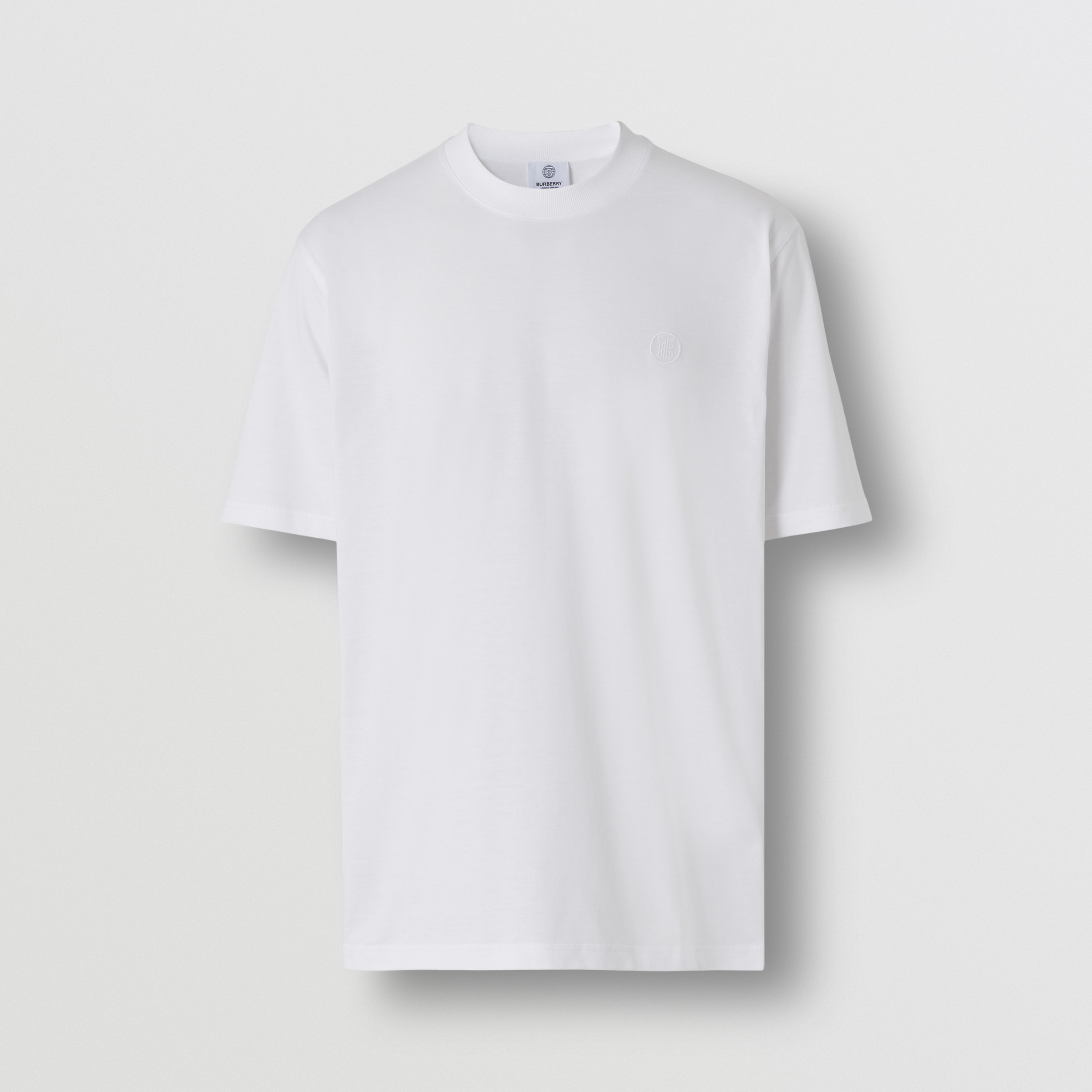 Monogram Motif Cotton T-shirt in White - Men | Burberry® Official - 4