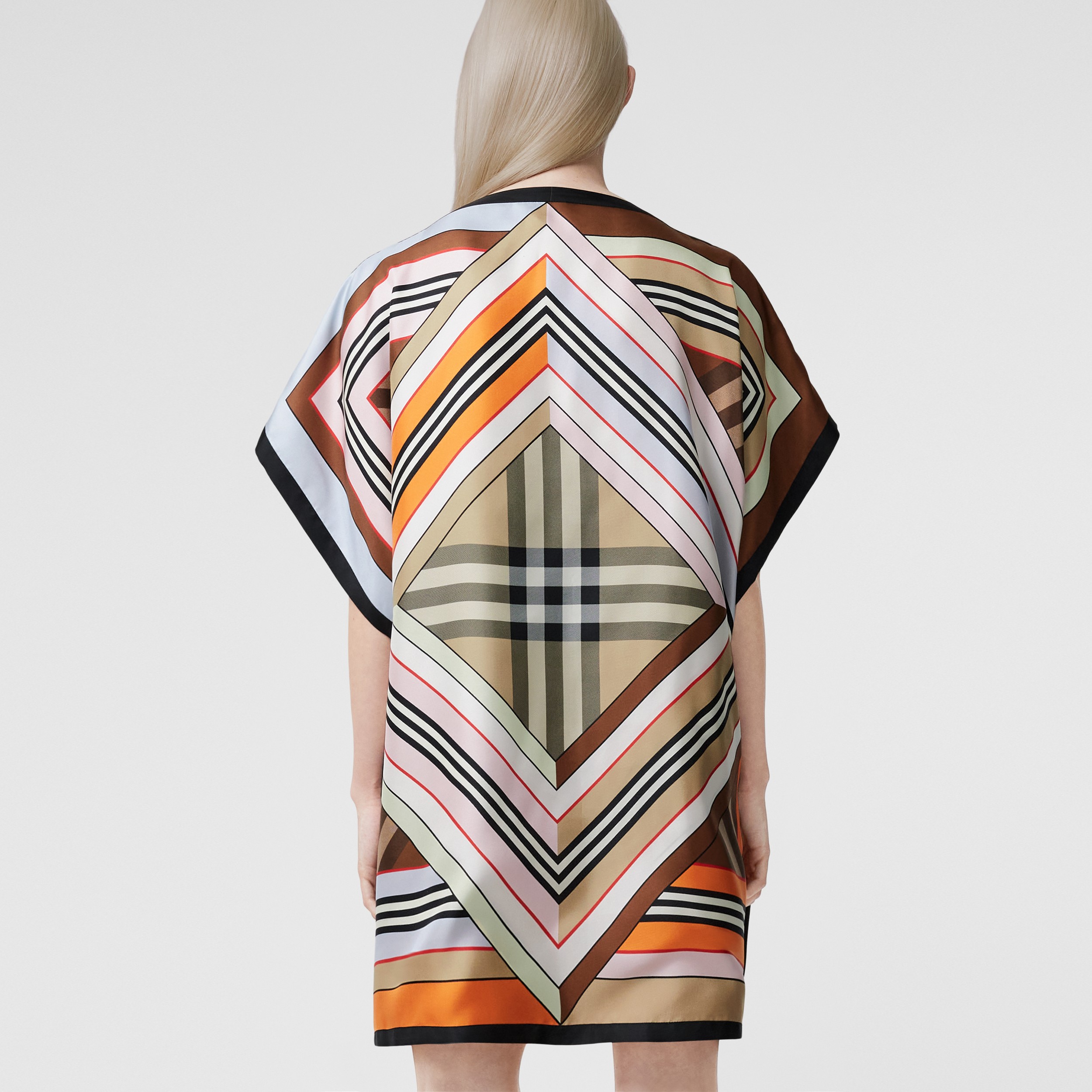 Montage Print Silk Twill Cape in Multicolour - Women | Burberry® Official - 3