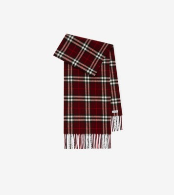Sparkle Check Cashmere Scarf Oxblood ®