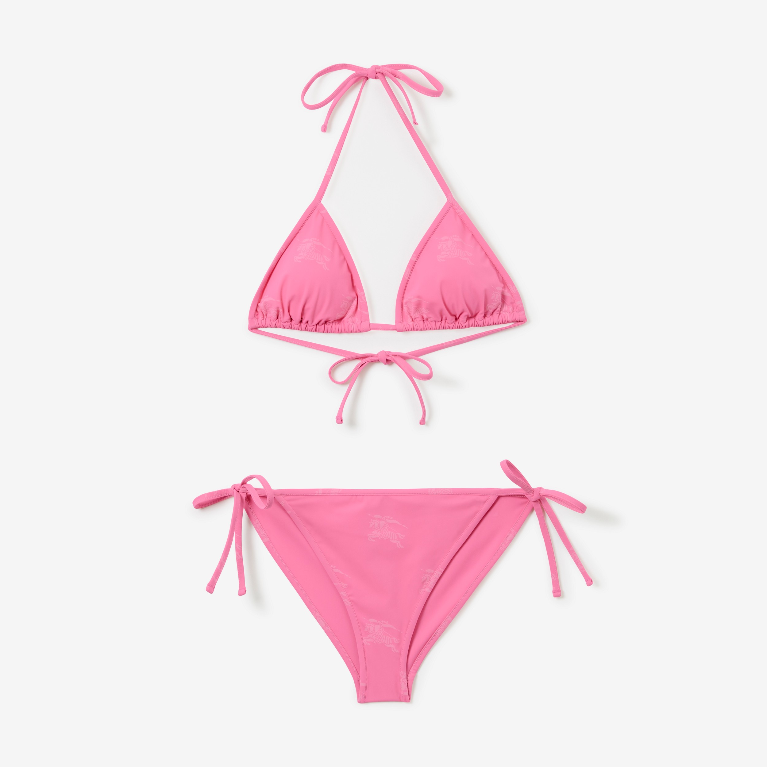Bikini a triangolo in nylon stretch con EKD (Rosa Caramella) - Donna | Sito ufficiale Burberry® - 1