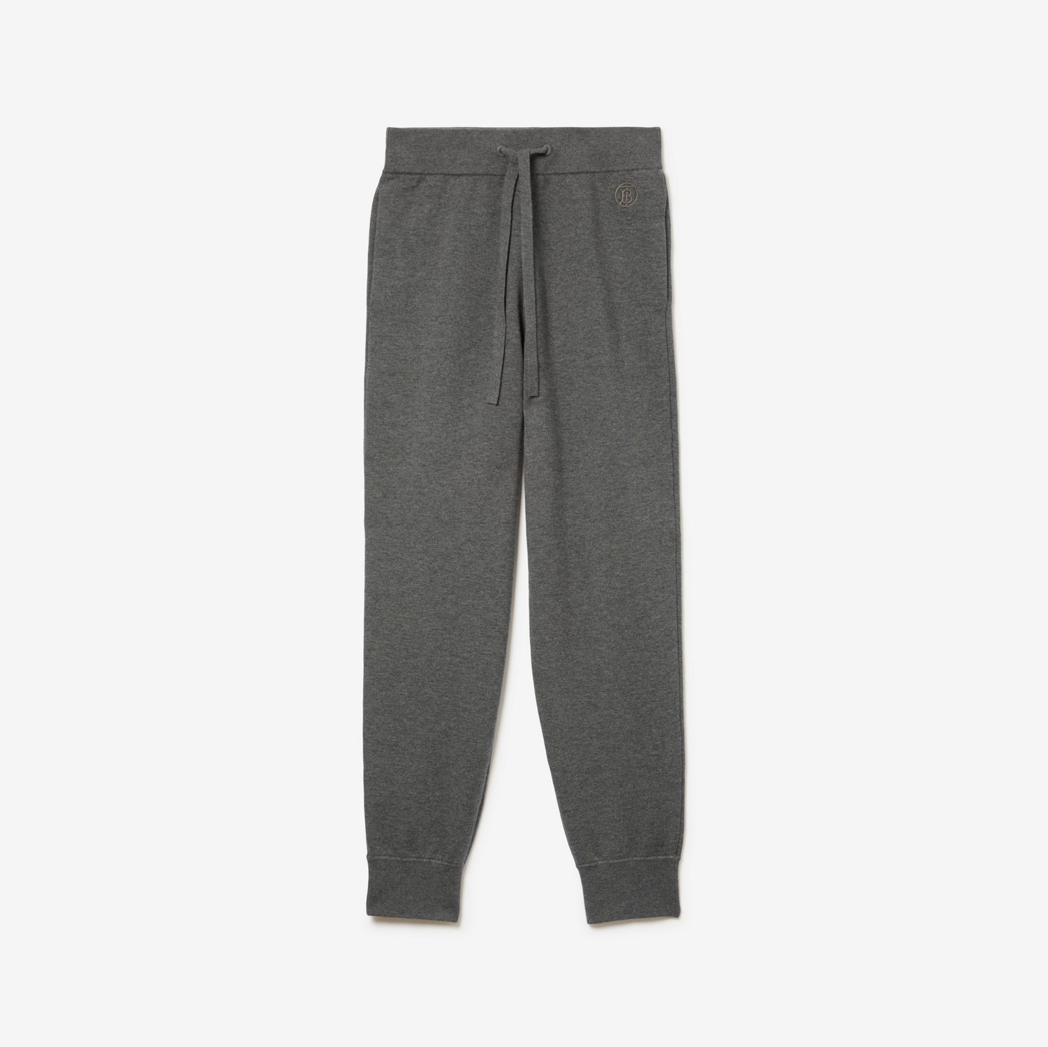 Monogram Motif Cashmere Blend Jogging Pants in Storm Grey Melange - Women | Burberry® Official