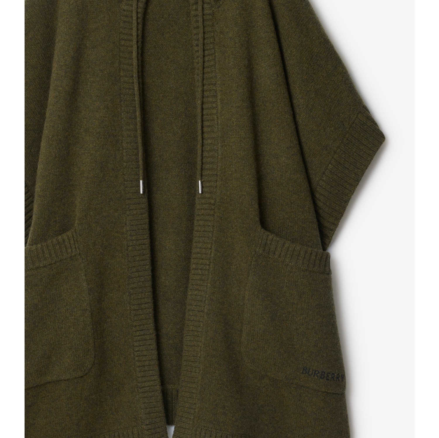 Wool Cashmere Hooded Cape in Shale green | Burberry® Official