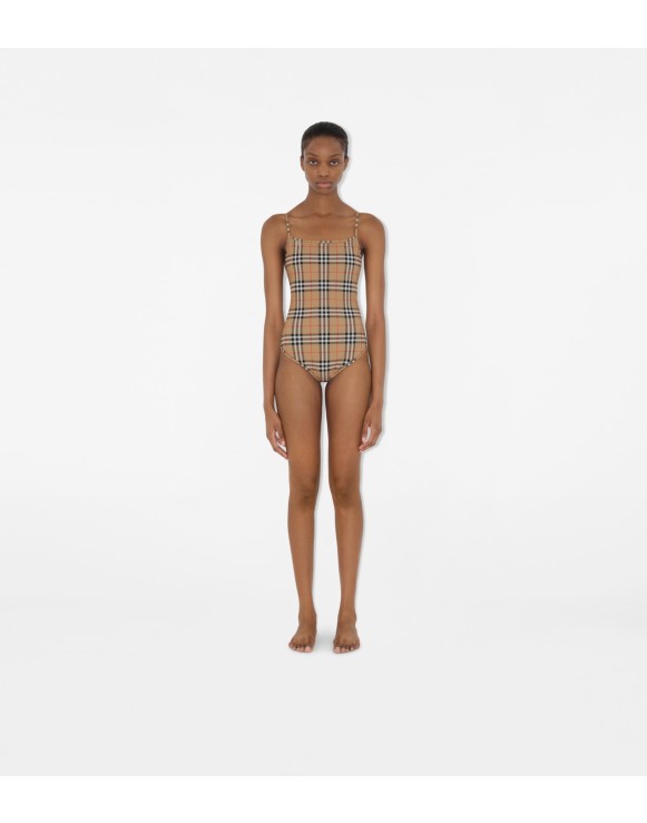 Burberry graffiti print vintage check swimsuit best sale