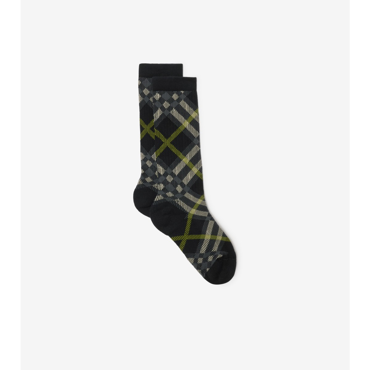 Burberry Check Socks In Indigo