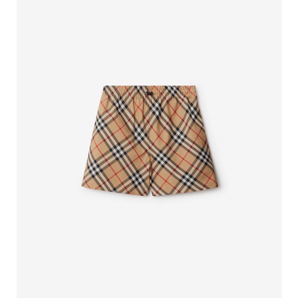Burberry Check Ekd Drawstring Pull-on Shorts In Sand