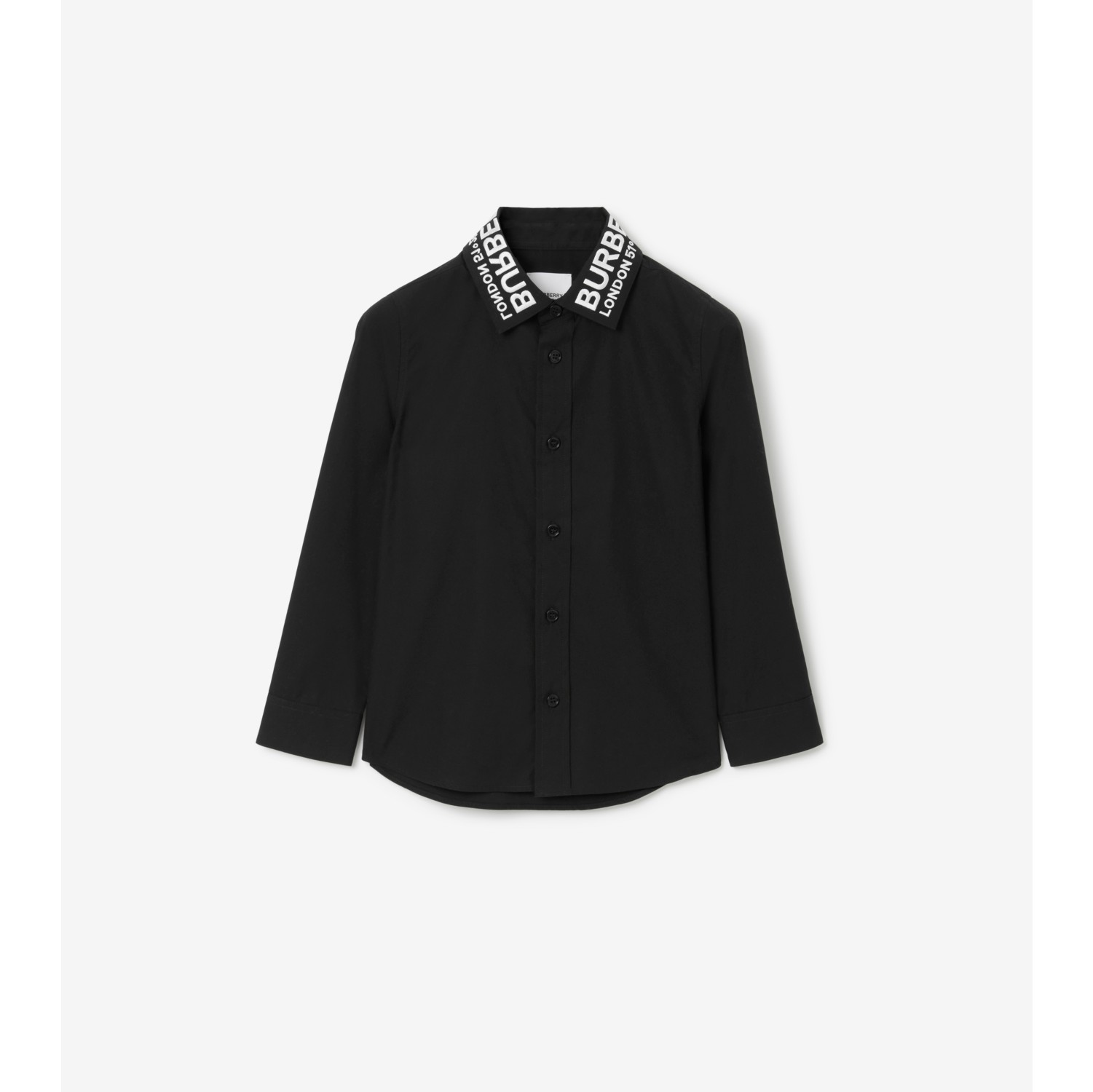 Chemise en coton avec coordonn es Noir Site officiel Burberry