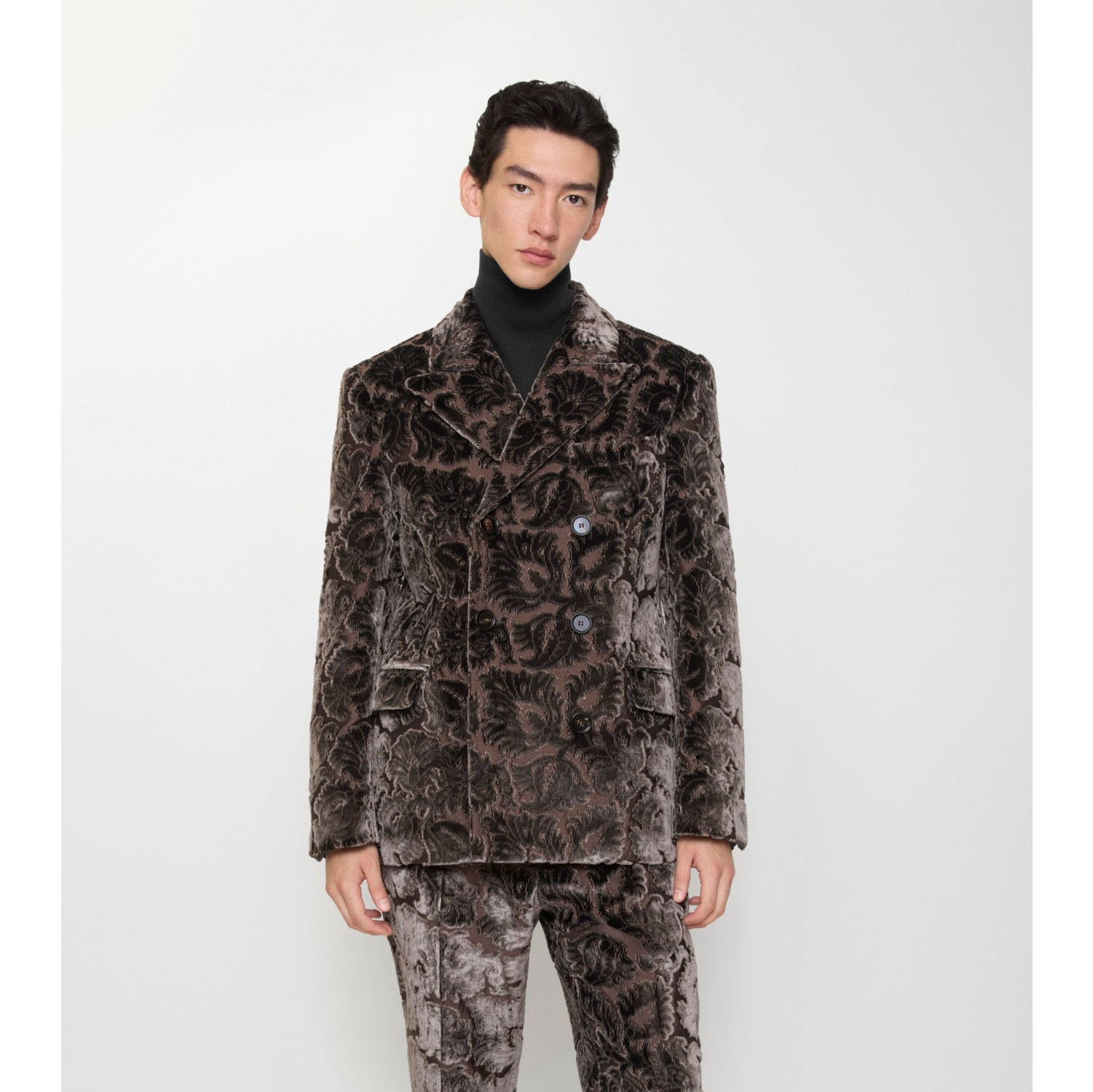 ヴァイン ベルベット テーラードジャケット (ベアブラウン) - メンズ