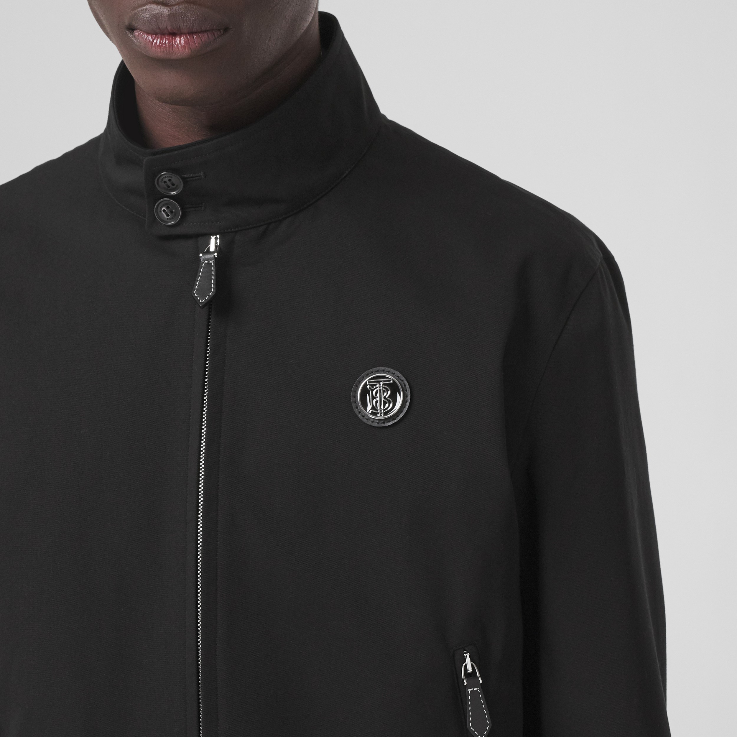 Monogram Motif Cotton Gabardine Harrington Jacket in Black - Men | Burberry® Official - 2