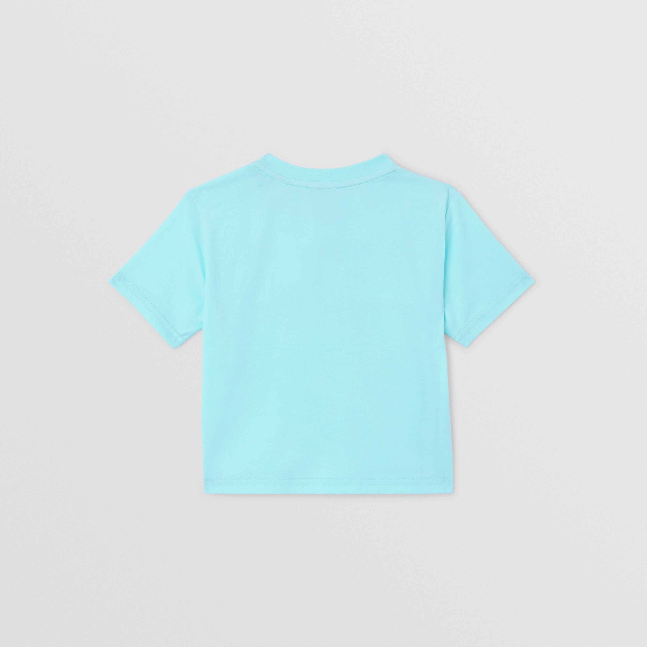 Horseferry Print Cotton T-shirt in Light Aqua Blue - Children | Burberry® Official - 4