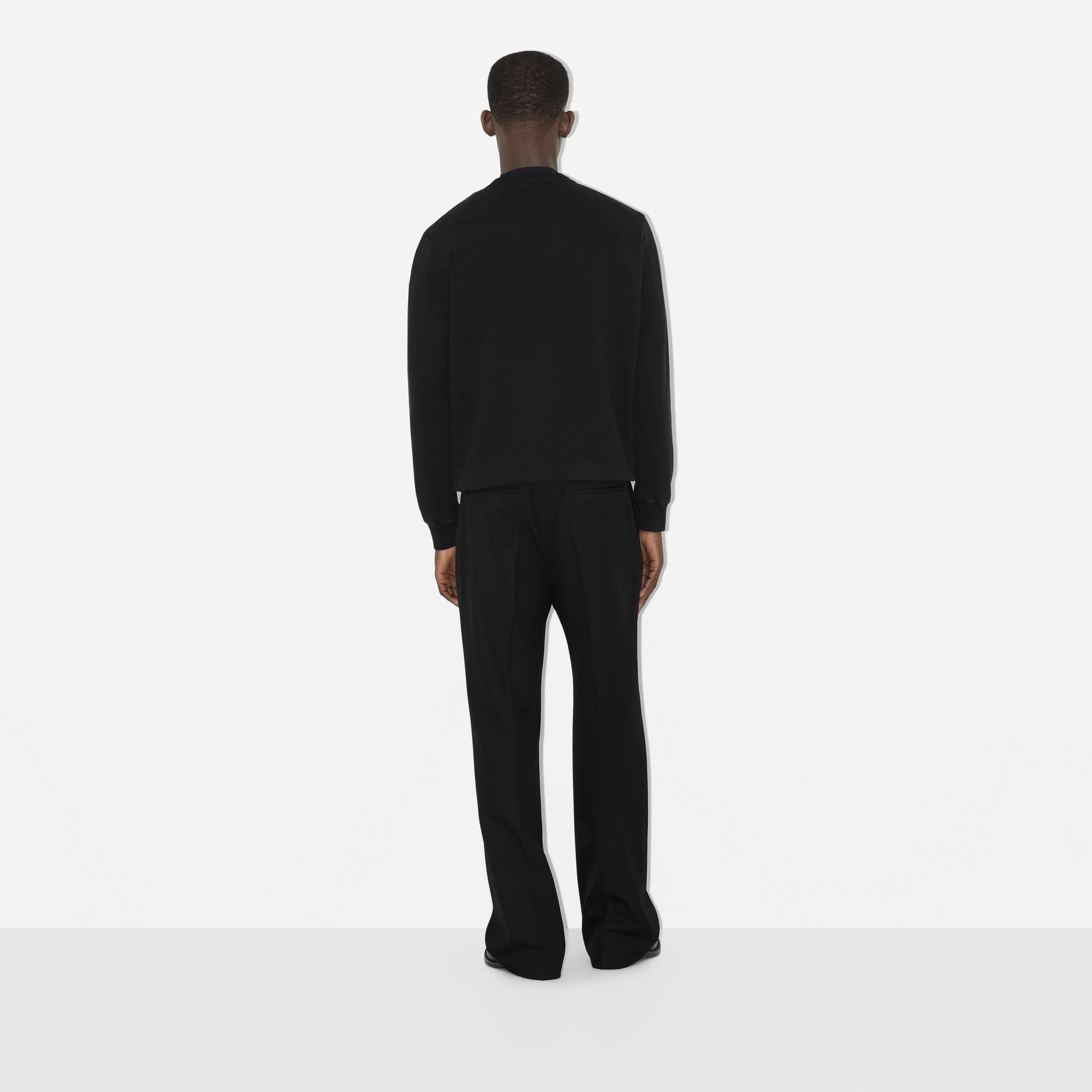 Sweat-shirt en coton avec écusson à damier (Noir) - Homme | Site officiel Burberry® - 4