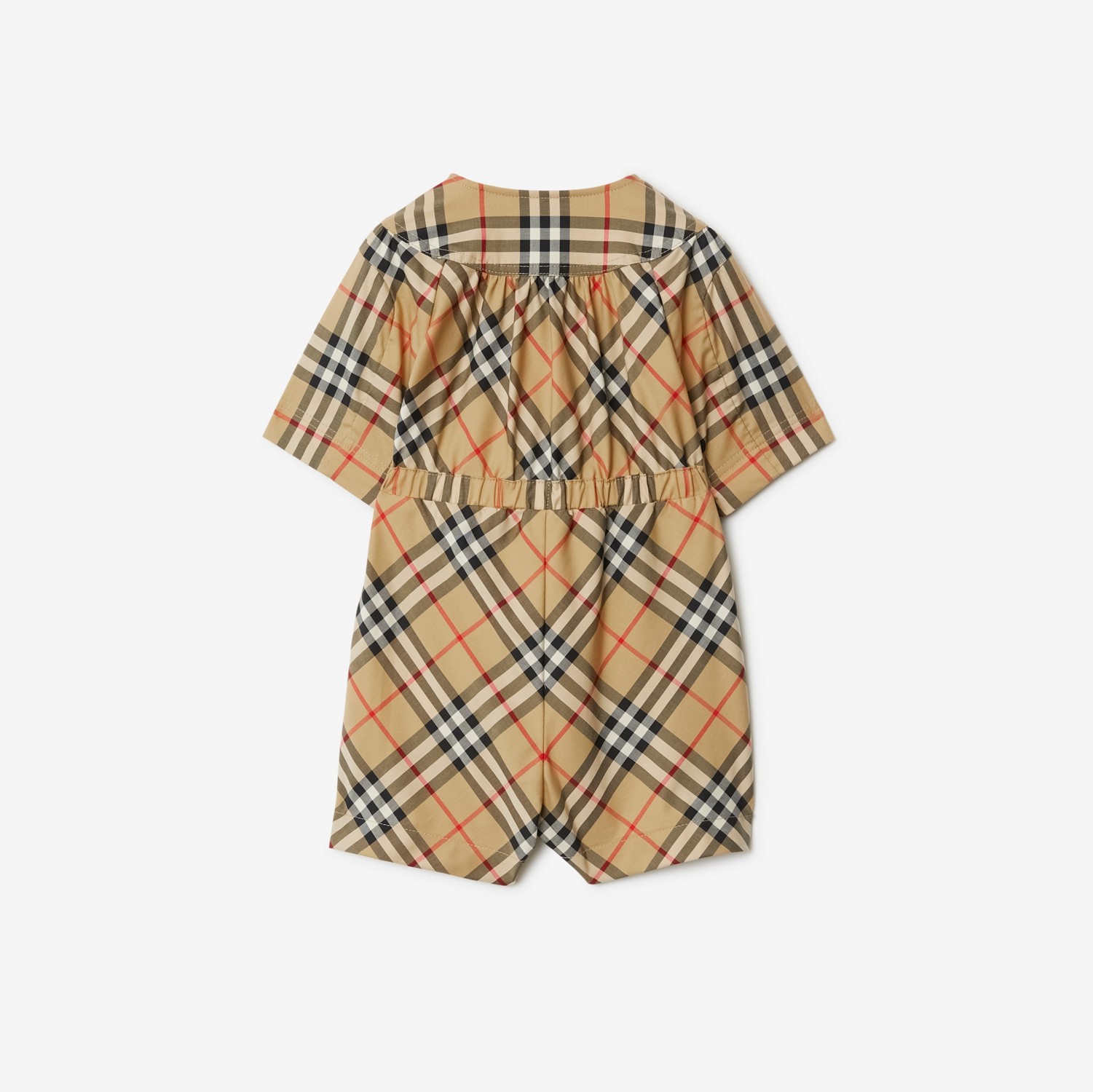Stretchbaumwoll-Playsuit in Check