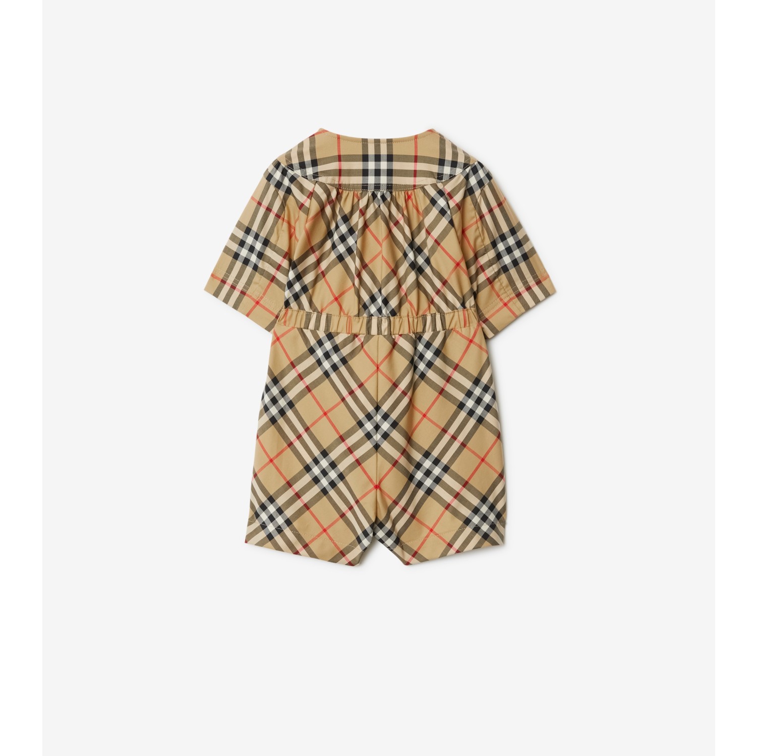 Stretchbaumwoll-Playsuit in Check